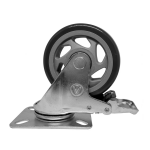 RODIZIO 3" - PLACA - COM FREIO
